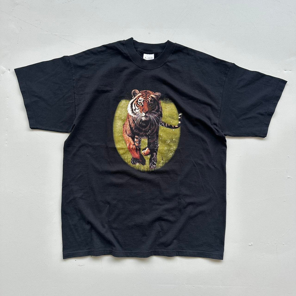 Black Tiger 90s Vintage Animal Wildlife T-shirt - XL