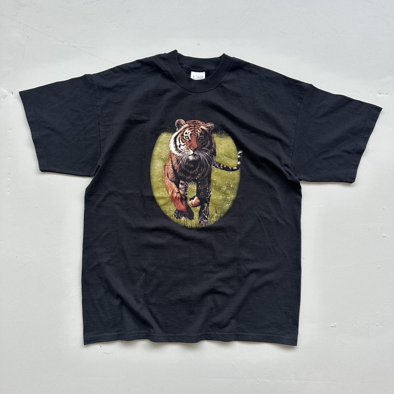 Black Tiger 90s Vintage Animal Wildlife T-shirt - XL