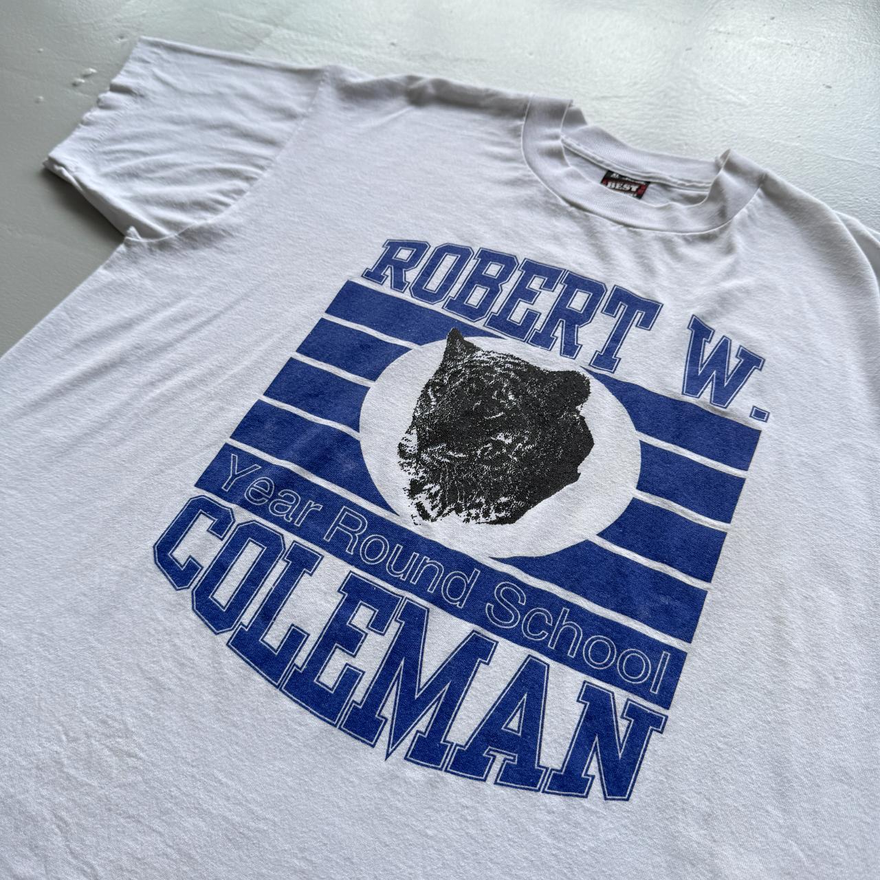 White Robert W College Vintage 80s T-shirt - XL
