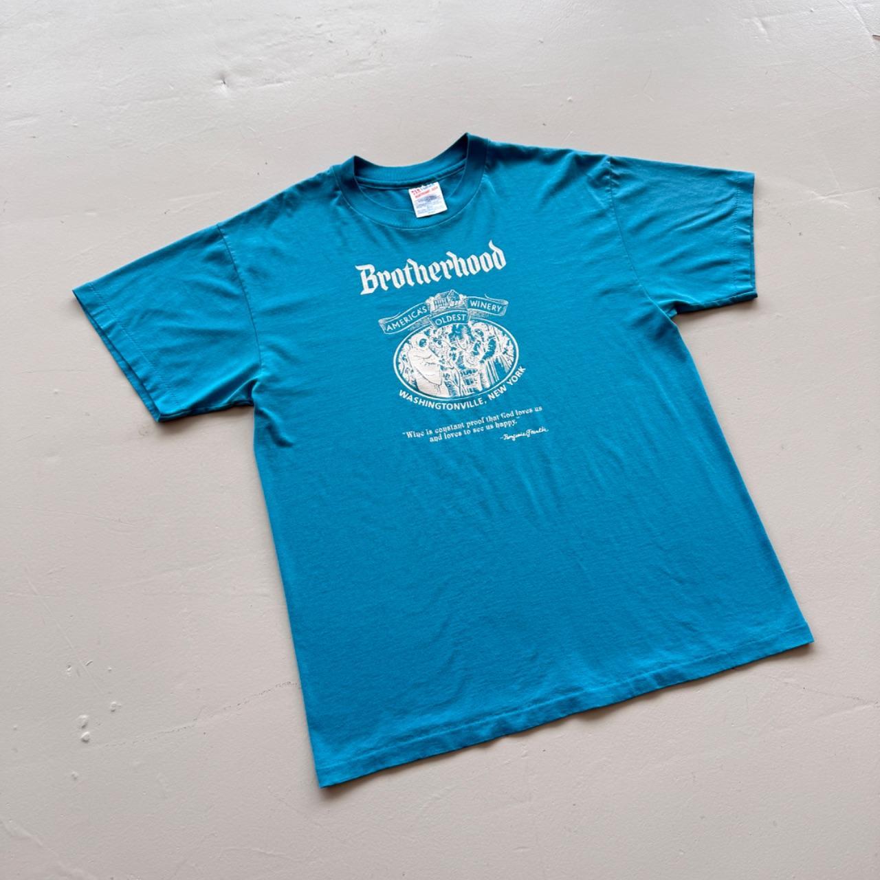 Blue Brotherhood Winery 90s Vintage Graphic T-Shirt - Large
