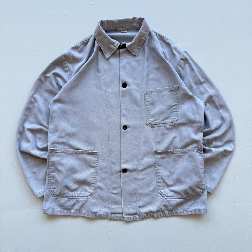 Faded Blue French Workwear 80’s Vintage Chore Jacket CH022 - Large