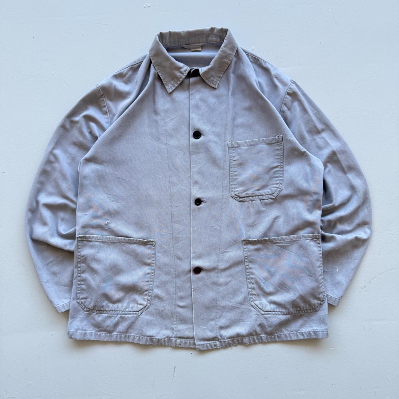 Faded Blue French Workwear 80’s Vintage Chore Jacket CH022 - Large