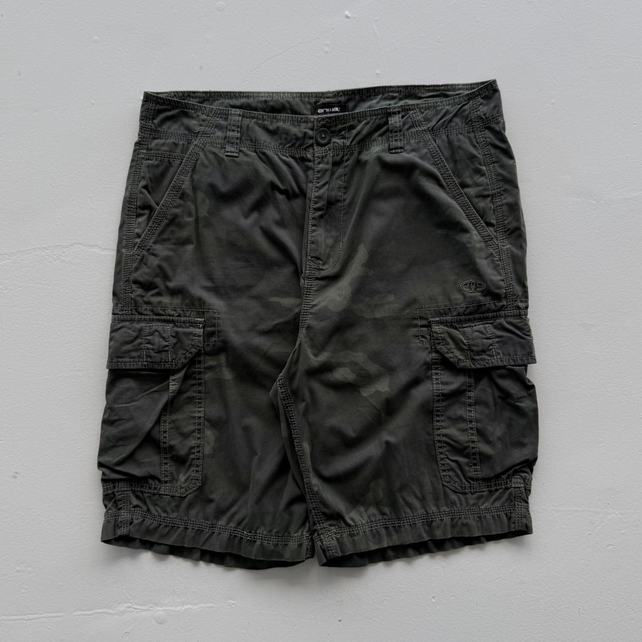 Dark Green Animal Surfwear Cotton 00’s Cargo Shorts - 32"