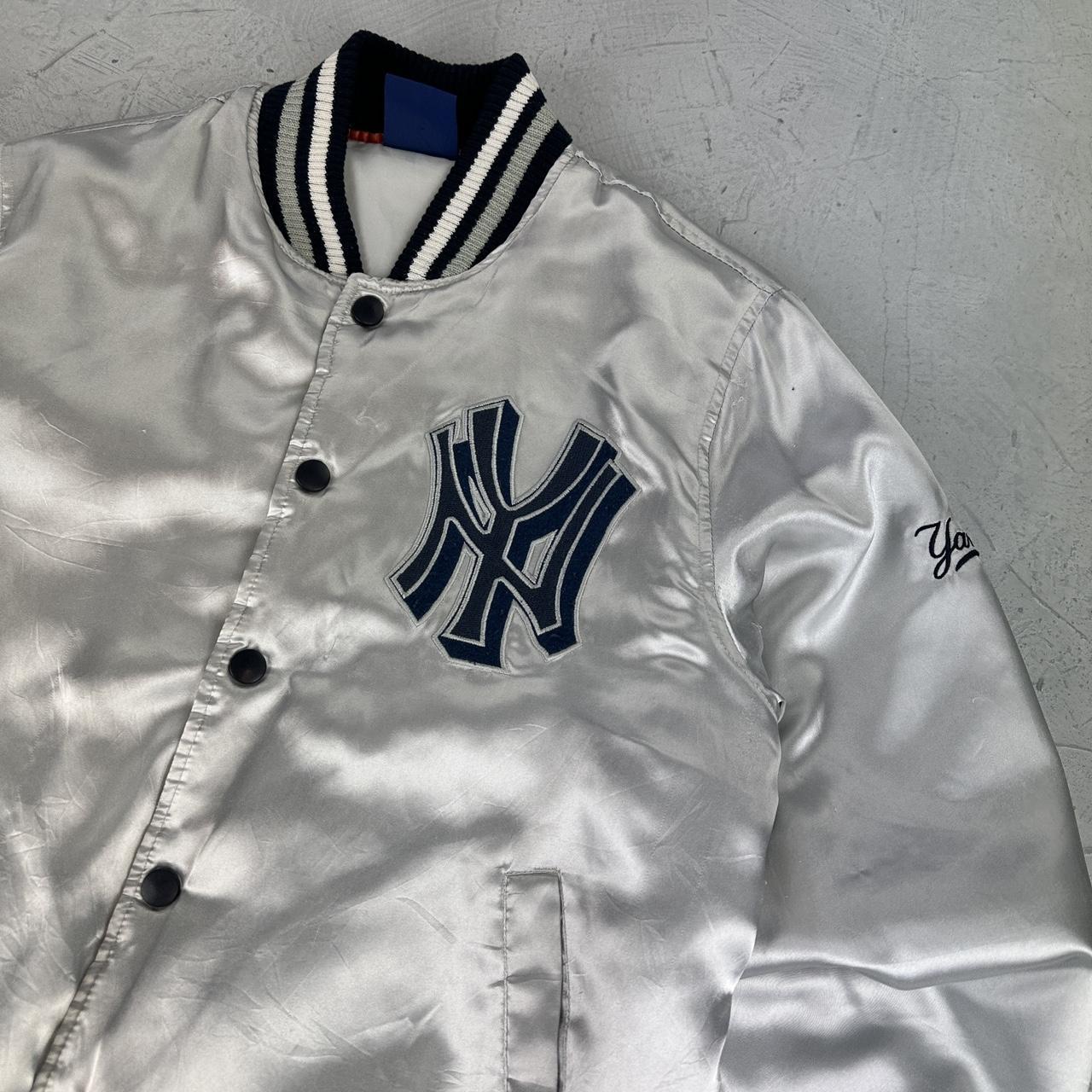 New York Yankees Silver Rare Vintage Varsity Jacket - Medium