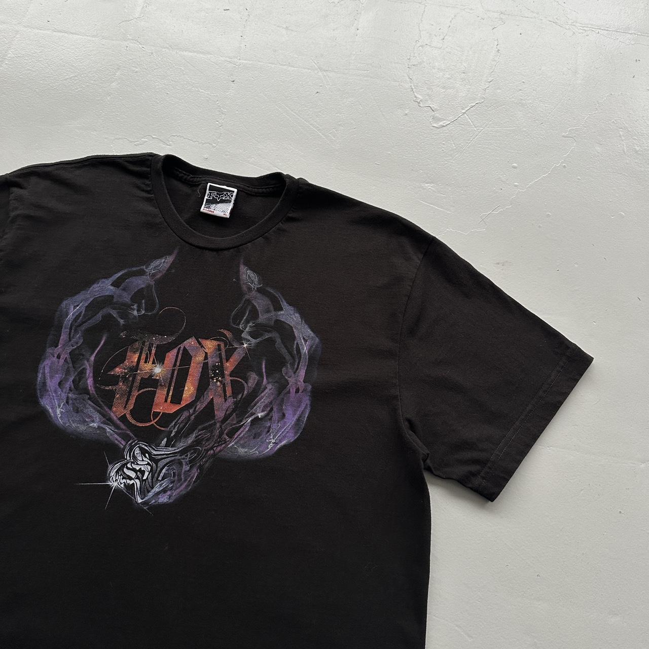 Black Fox Racing Y2K 00s Vintage Graphic T-Shirt - XL
