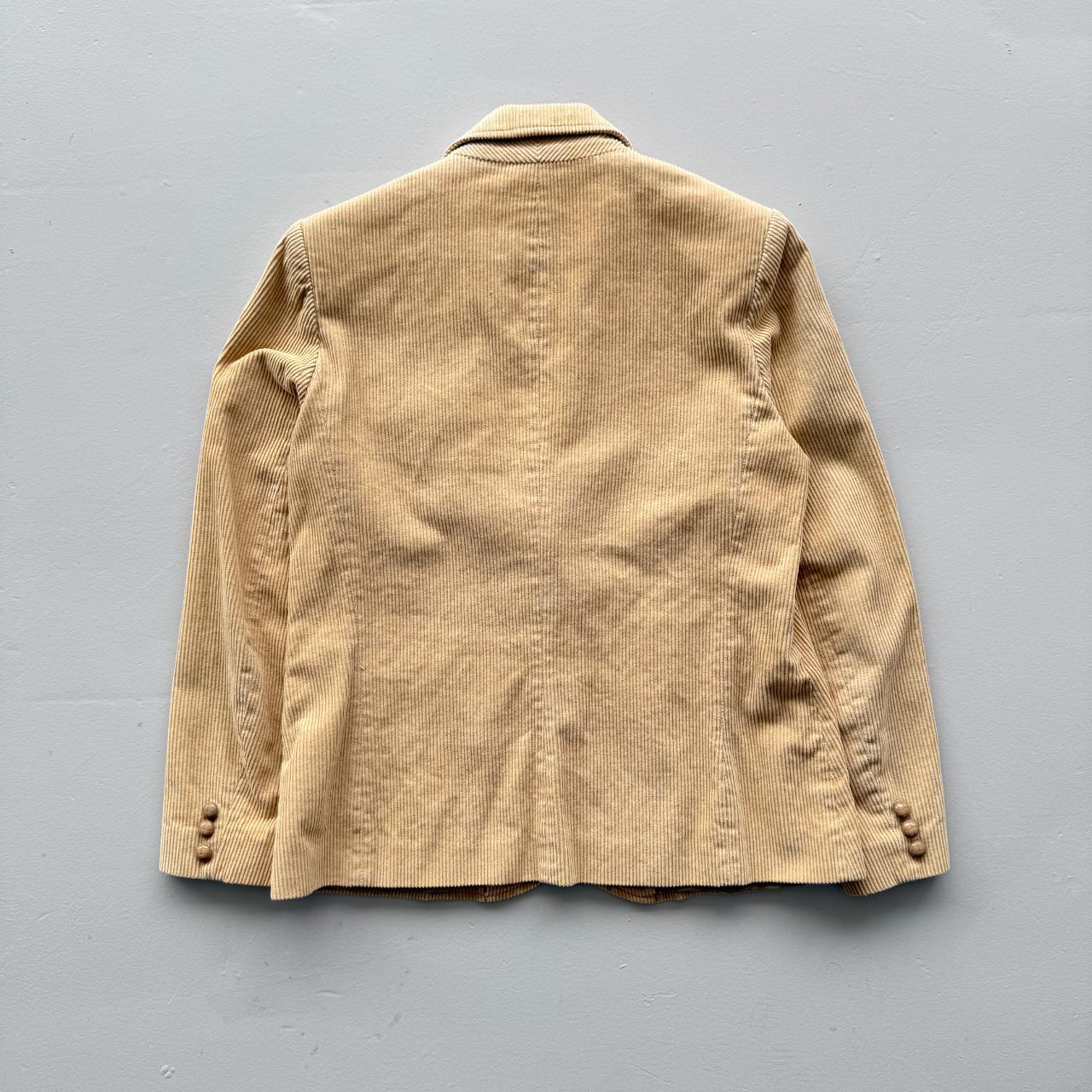 Cream Long Street Vintage 80s Corduroy Blazer Jacket - Womens Size 10