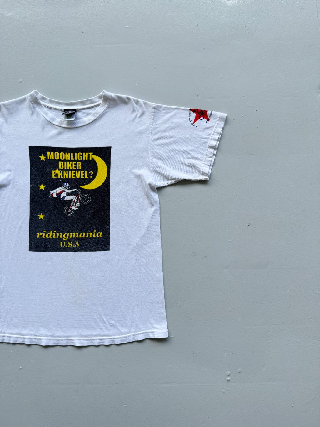 USA Evel Knievel 'Moonlight Biker' 90's Vintage Graphic T-Shirt - Small