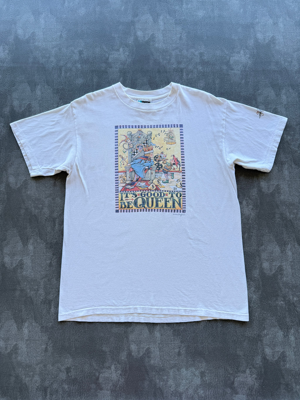 White Mary Engelbreit It's Good To Be Queen 90's Vintage Single Stitch T-Shirt -