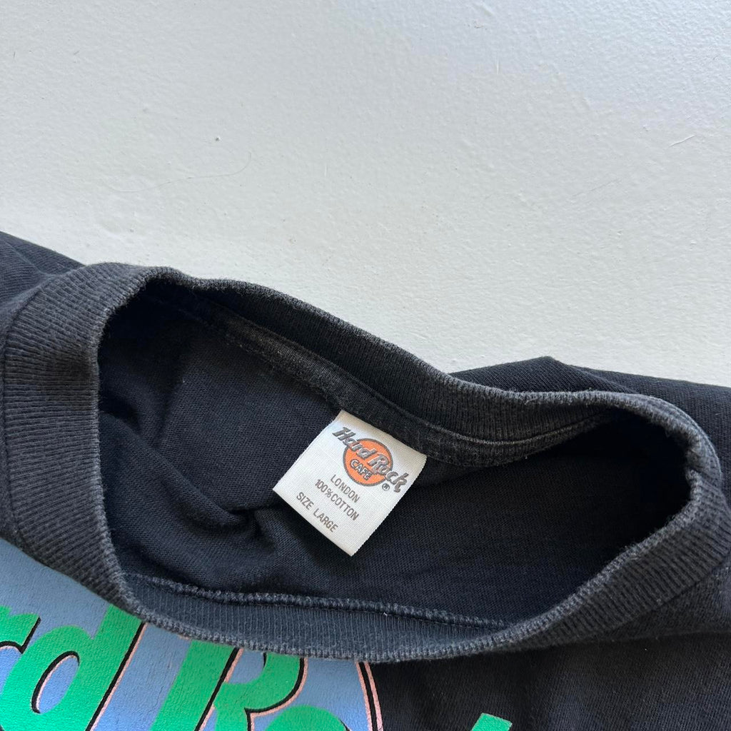 Hard Rock Cafe London Black 90s Vintage T-shirt - Medium