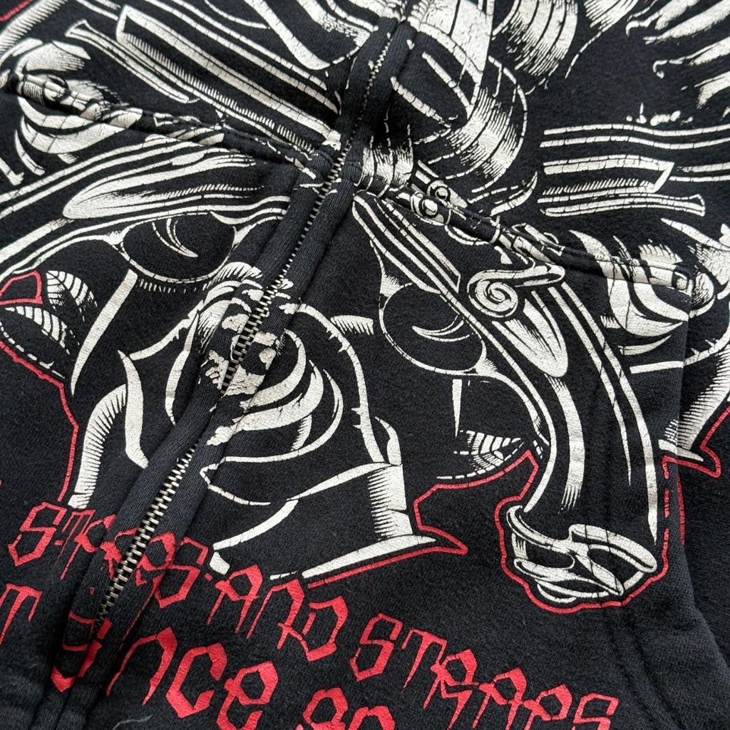 Black Famous Stars and Straps Y2K Vintage Graphic Hoodie - Large