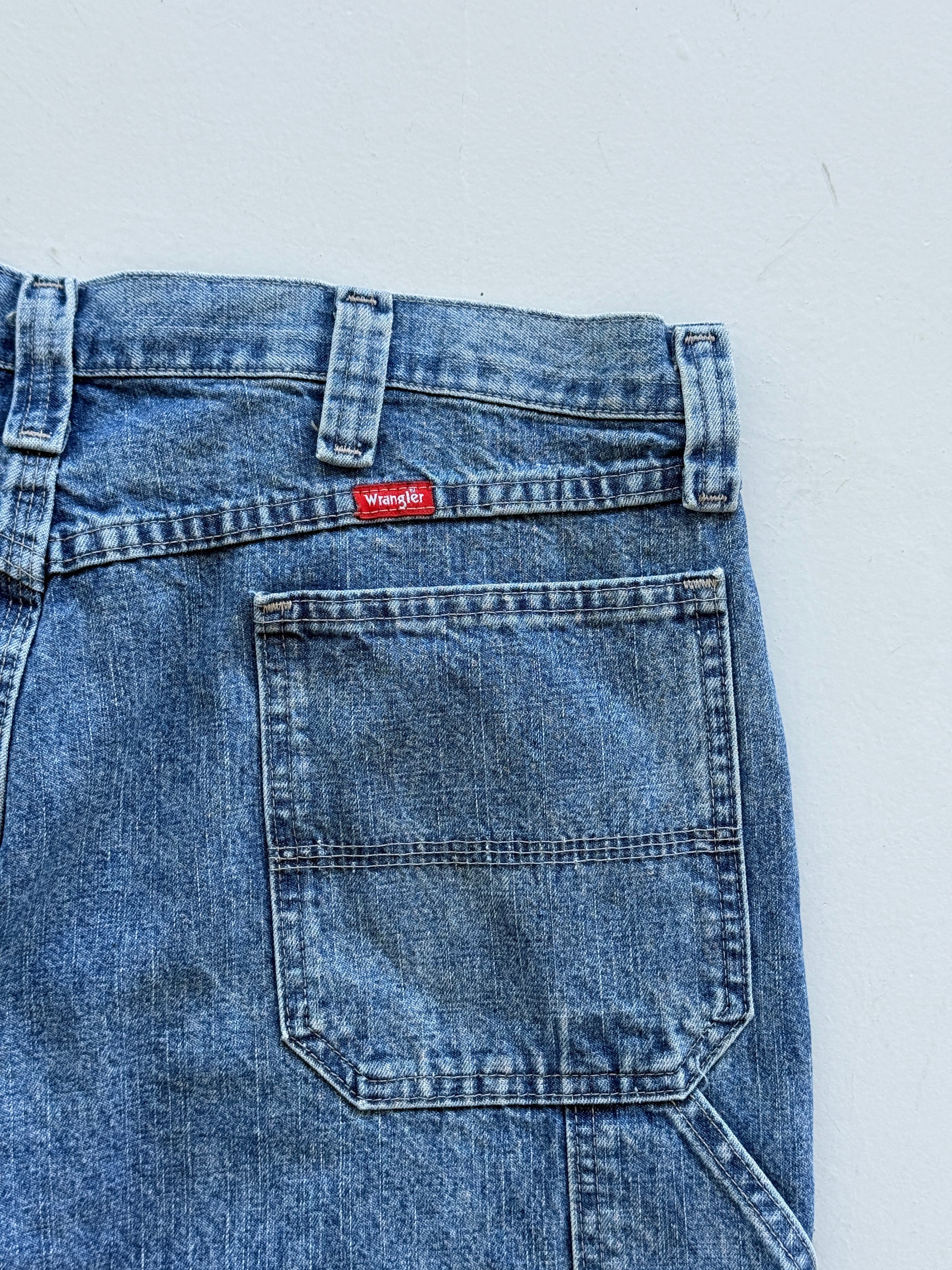Blue Wrangler 00's Vintage Baggy Carpenter Denim Shorts SH02 - W36 x L9