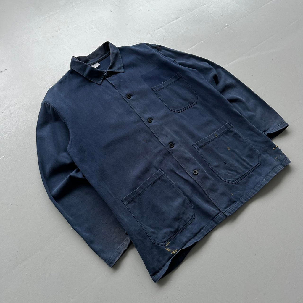 Faded Blue French Workwear 90’s Vintage Chore Jacket CH021 - Large
