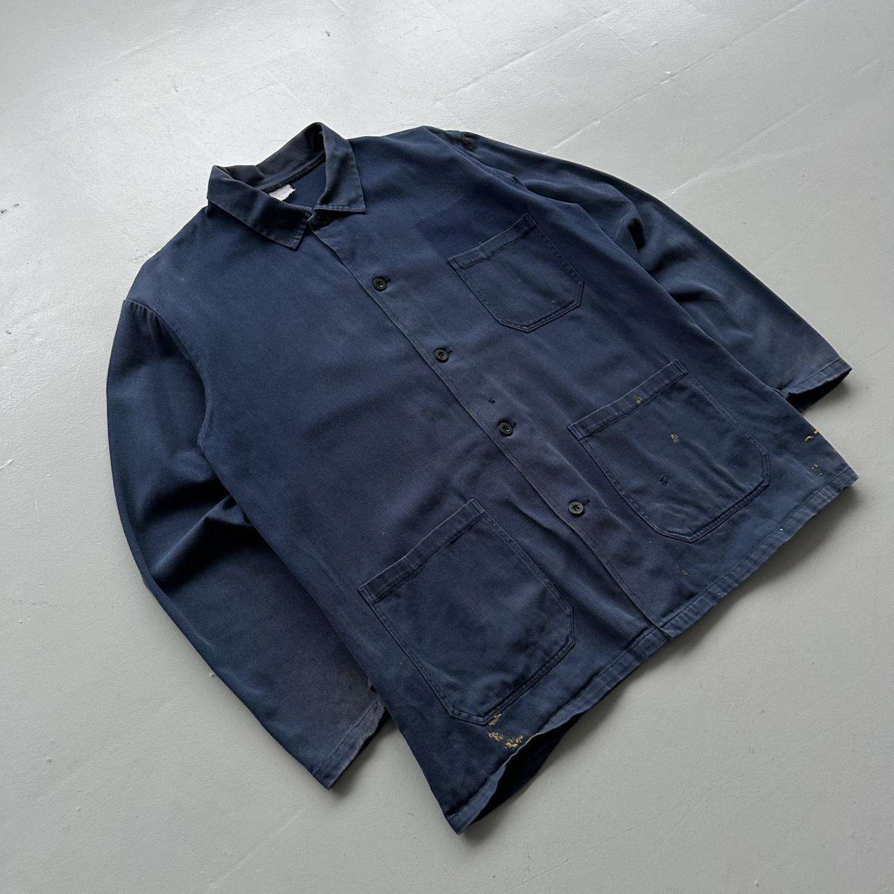 Faded Blue French Workwear 90’s Vintage Chore Jacket CH021 - Large