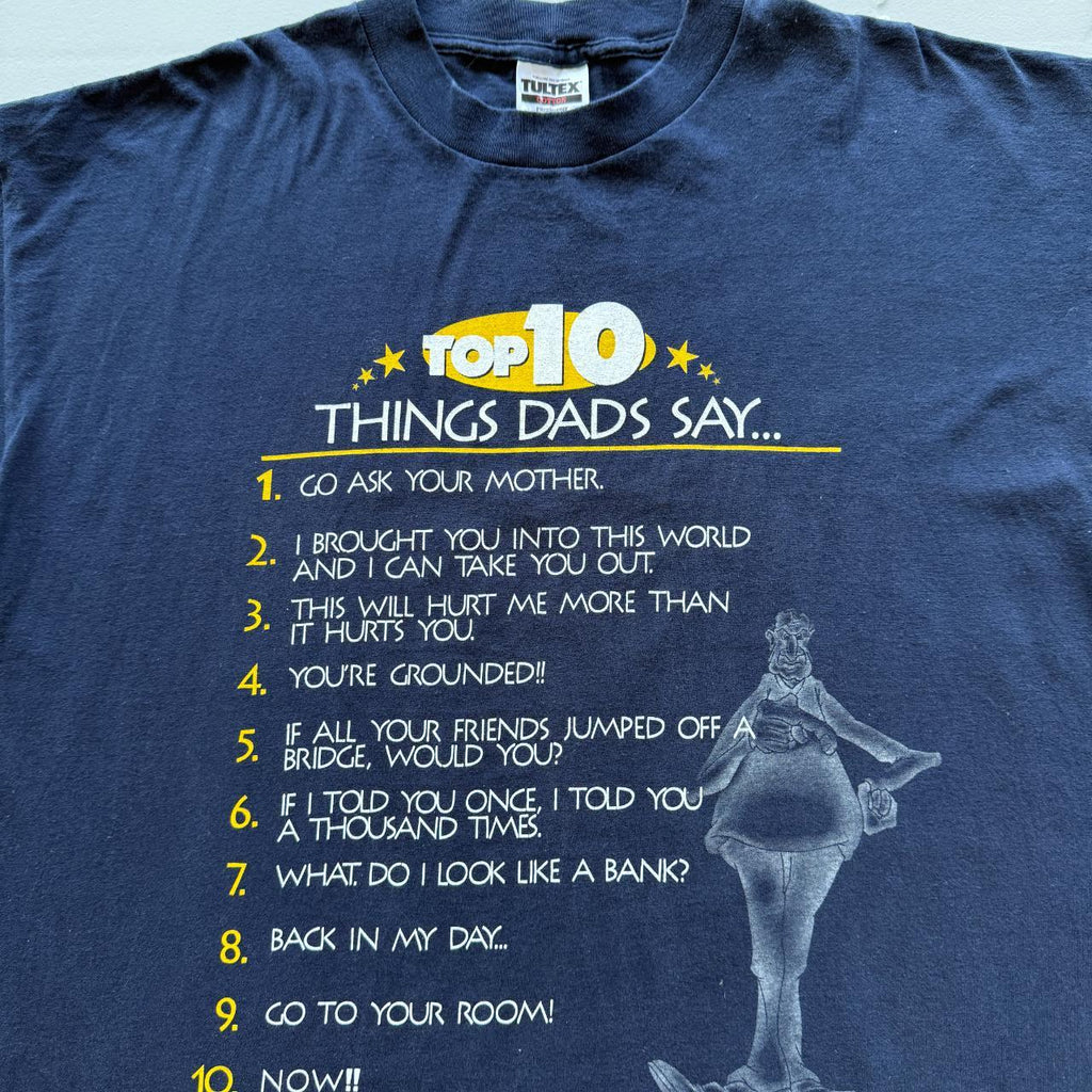 Navy Blue Dad Slogan Vintage 90s T-shirt - 2XL