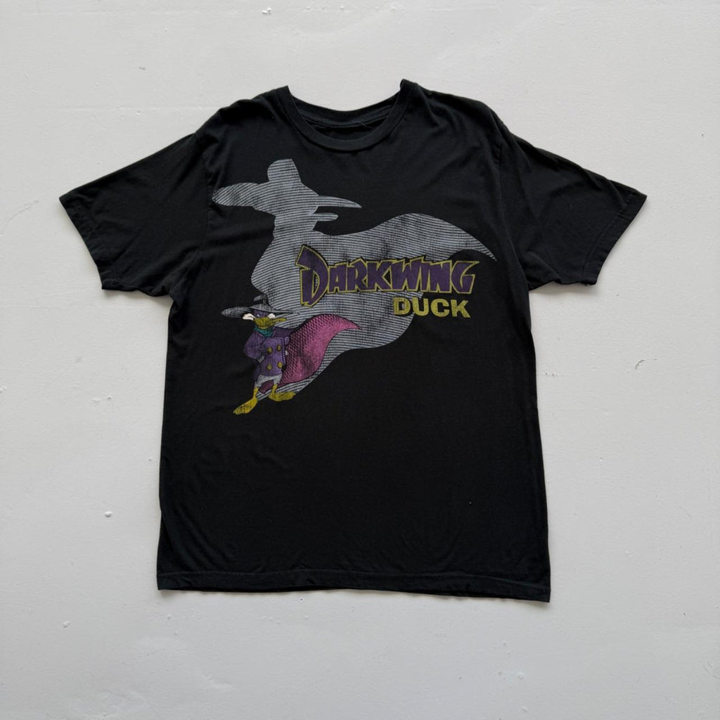 Black Darkwing Duck 00s Vintage Disney Graphic T-Shirt - Large