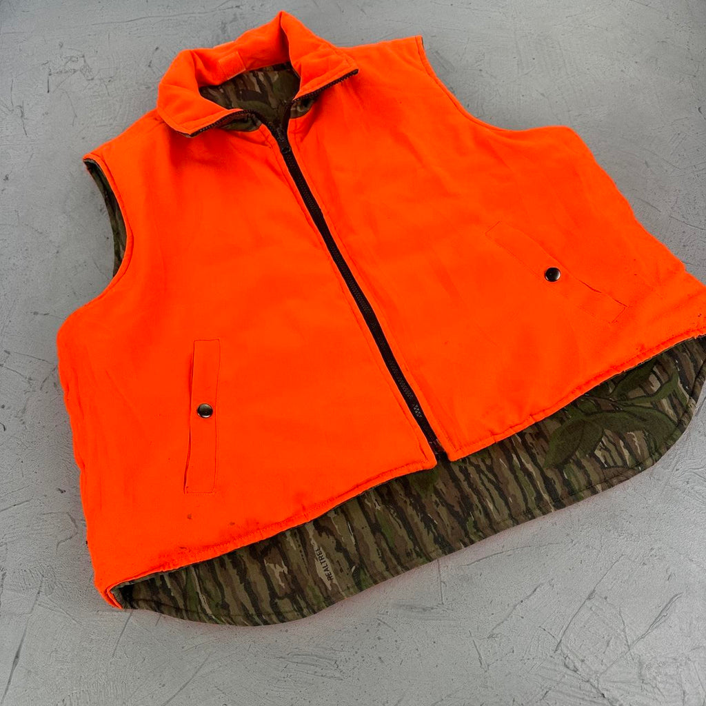 Real Tree Bark Reversible Canvas Hunting Vest - Large