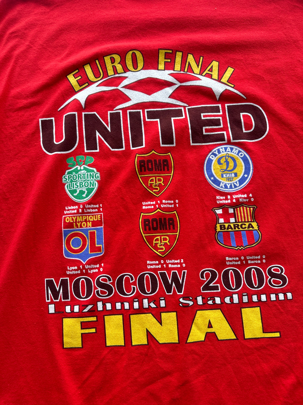 Man United Champions League Final Moscow 2008 Vintage T-Shirt - Large