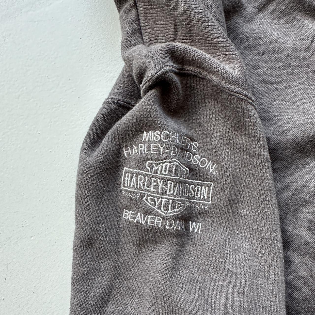 Grey Harley Y2K Vintage Hoodie - Large 10/12