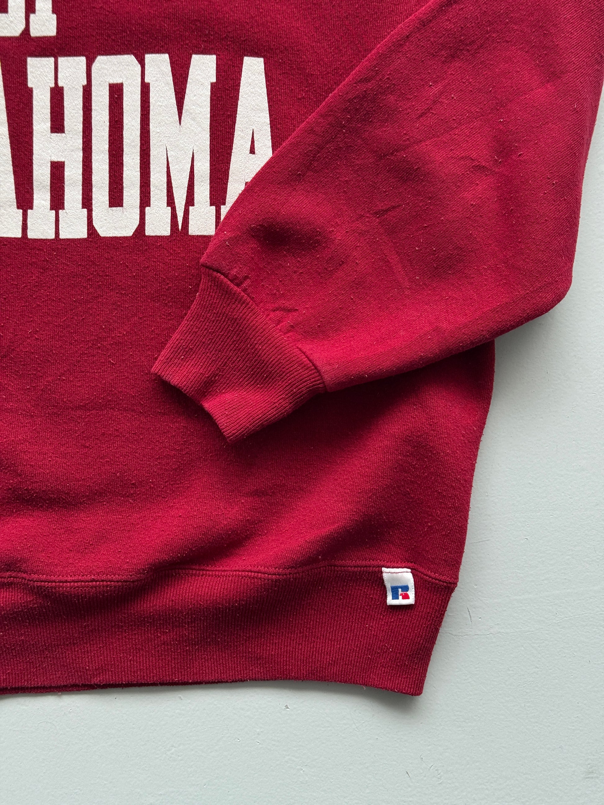 Red Collage Spell Out 90's Vintage Graphic Sweatshirt Jumper- Large