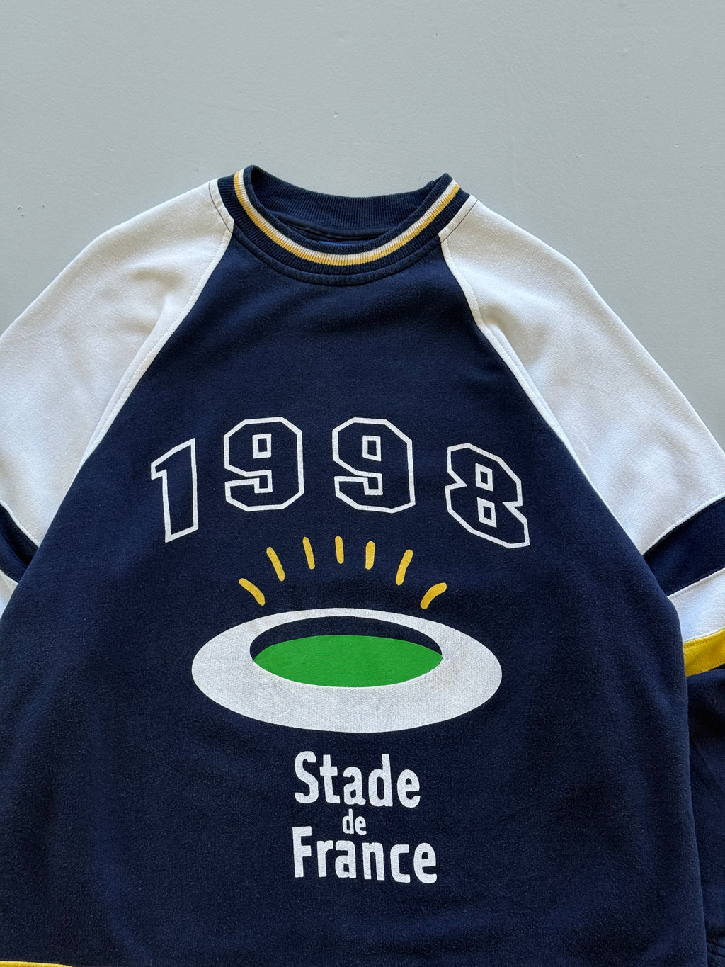 Navy Blue Stade de France 90's Vintage Rugby Graphic Sweatshirt Jumper - XL