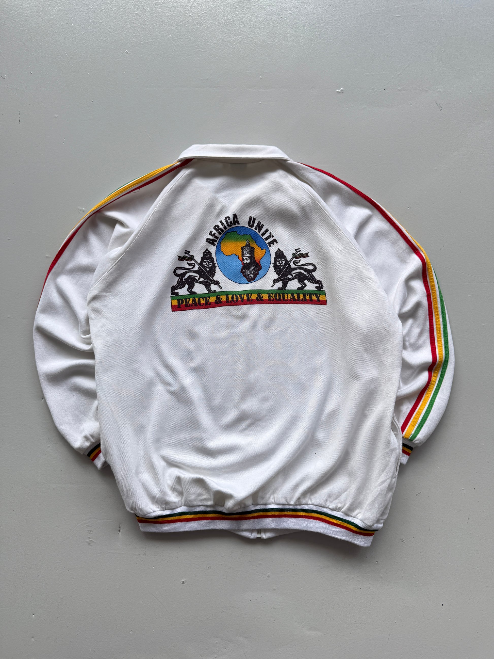 White Africa Unite 90's Vintage Full Zip Rastafari Graphic Jacket - XL