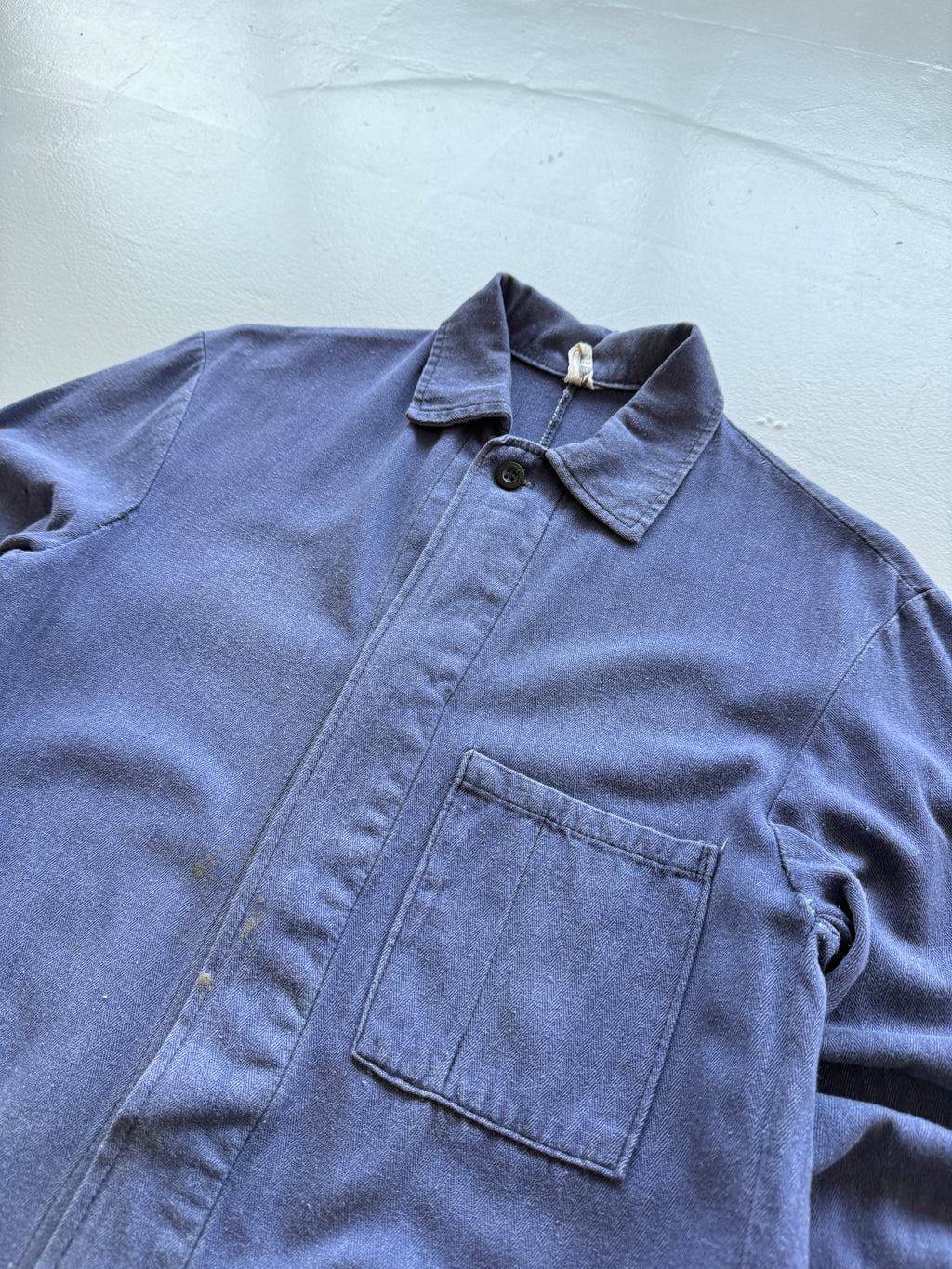 Navy French Workwear Vintage Herringbone Twill Chore Jacket CH038 - Slim Medium