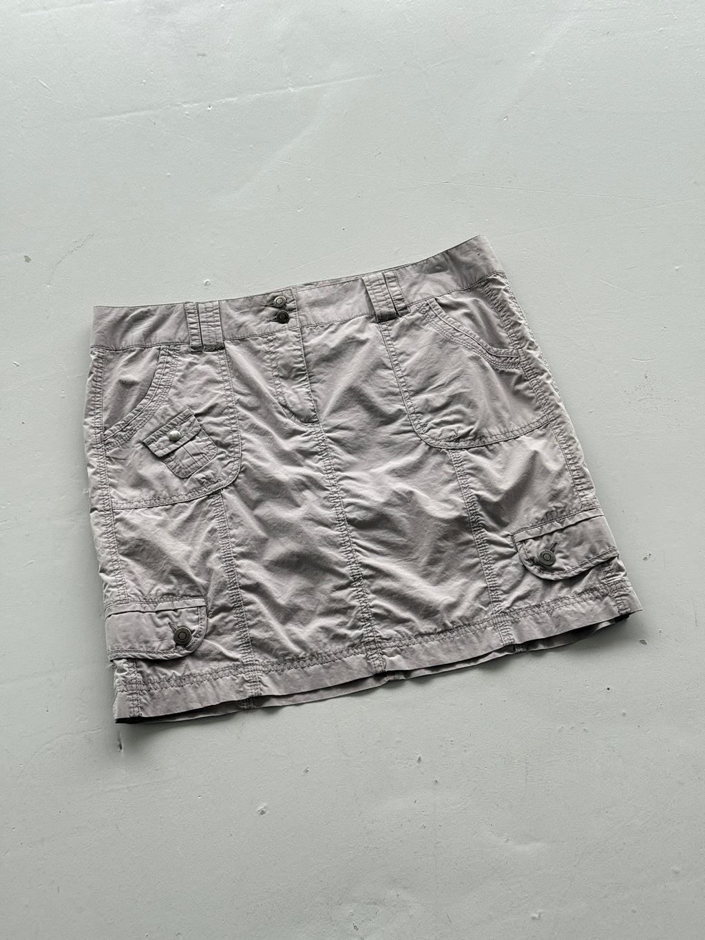 Grey Just for You 00's Vintage Y2K Cargo Mini Skirt - Large