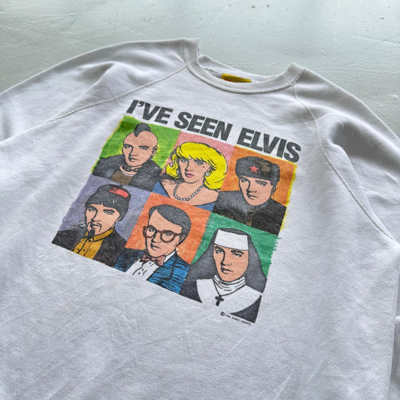 White I've Seen Elvis 90’s Vintage Graphic Sweatshirt - Large