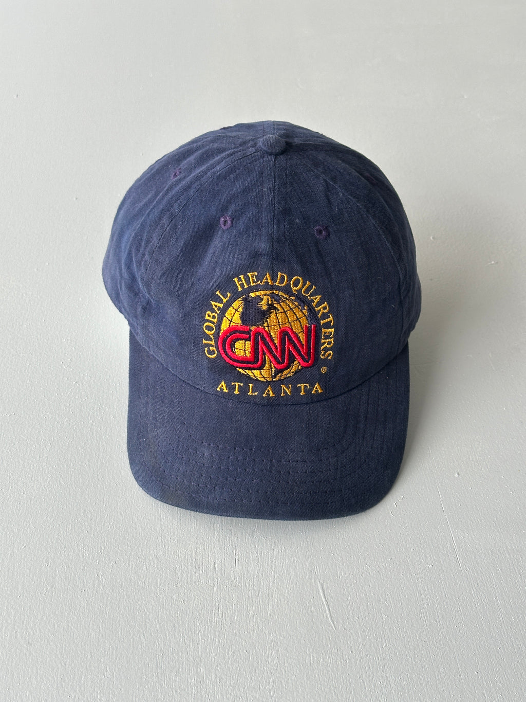 Navy CNN Global Headquarters 90's Vintage SnapBack Trucker Cap