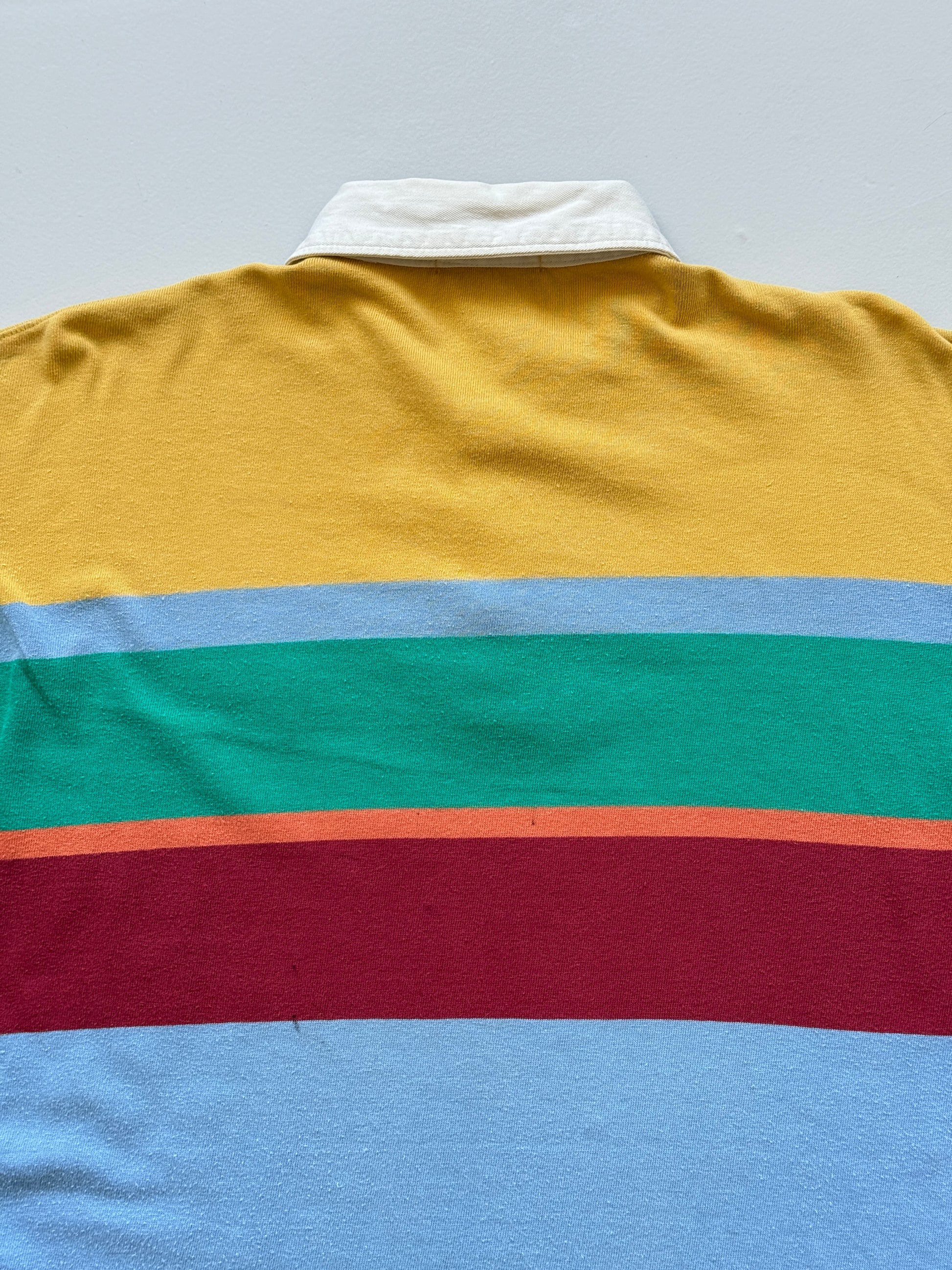 Daniel Cremieux Multistripe 90's Vintage Long Sleeve Rugby Polo - Large
