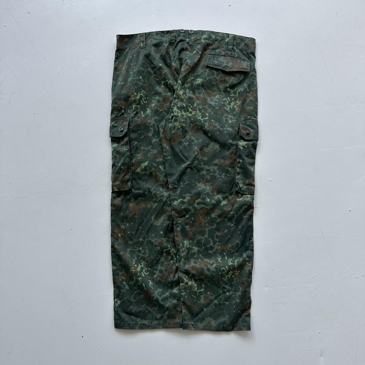 Khaki Green German Flecktarn Camo Military Cargo Pants - 38" x 29"