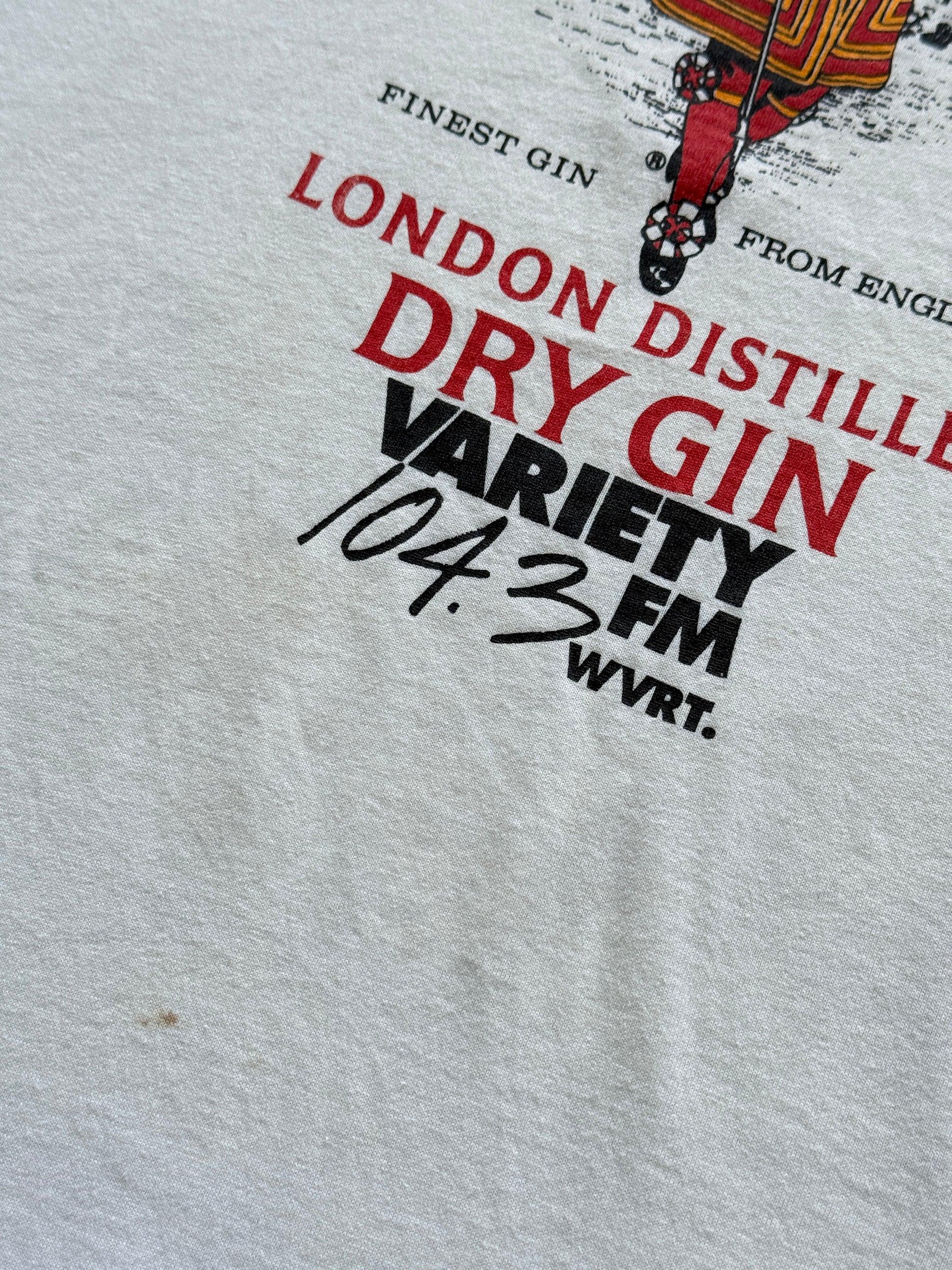 White Beefeater Gin 90's Vintage Single Stitch Graphic T-Shirt- XL