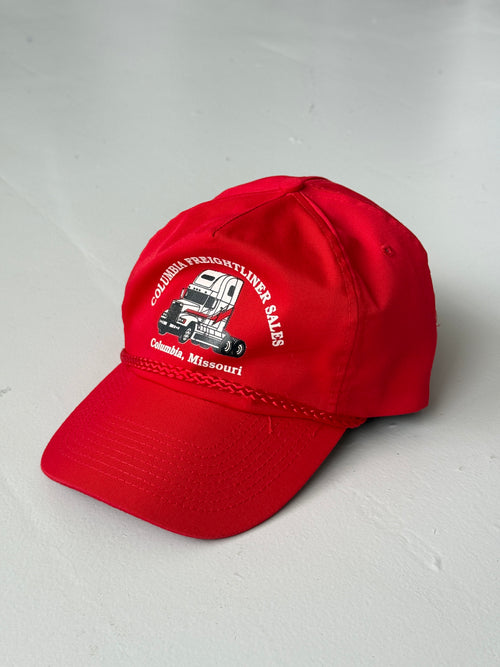 Red Columbia Freight liner Sales Vintage Cotton SnapBack Trucker Cap