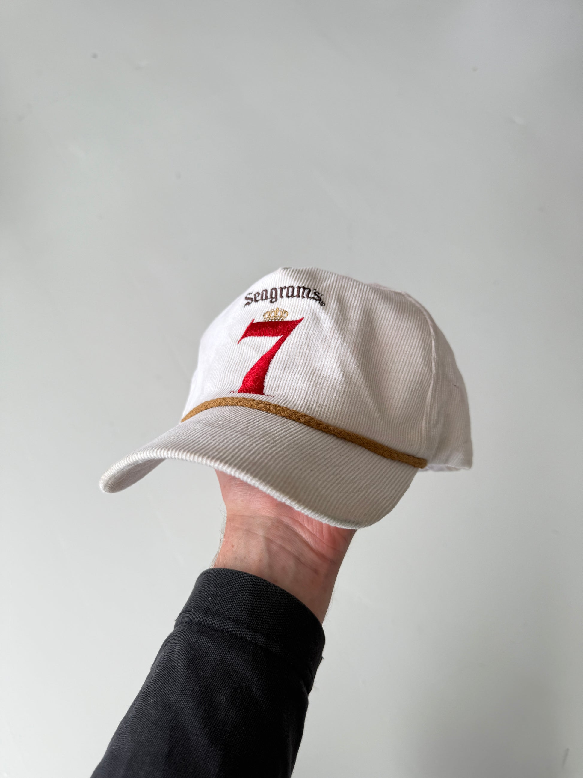 White Seagrams Vintage Corduroy SnapBack Trucker Cap