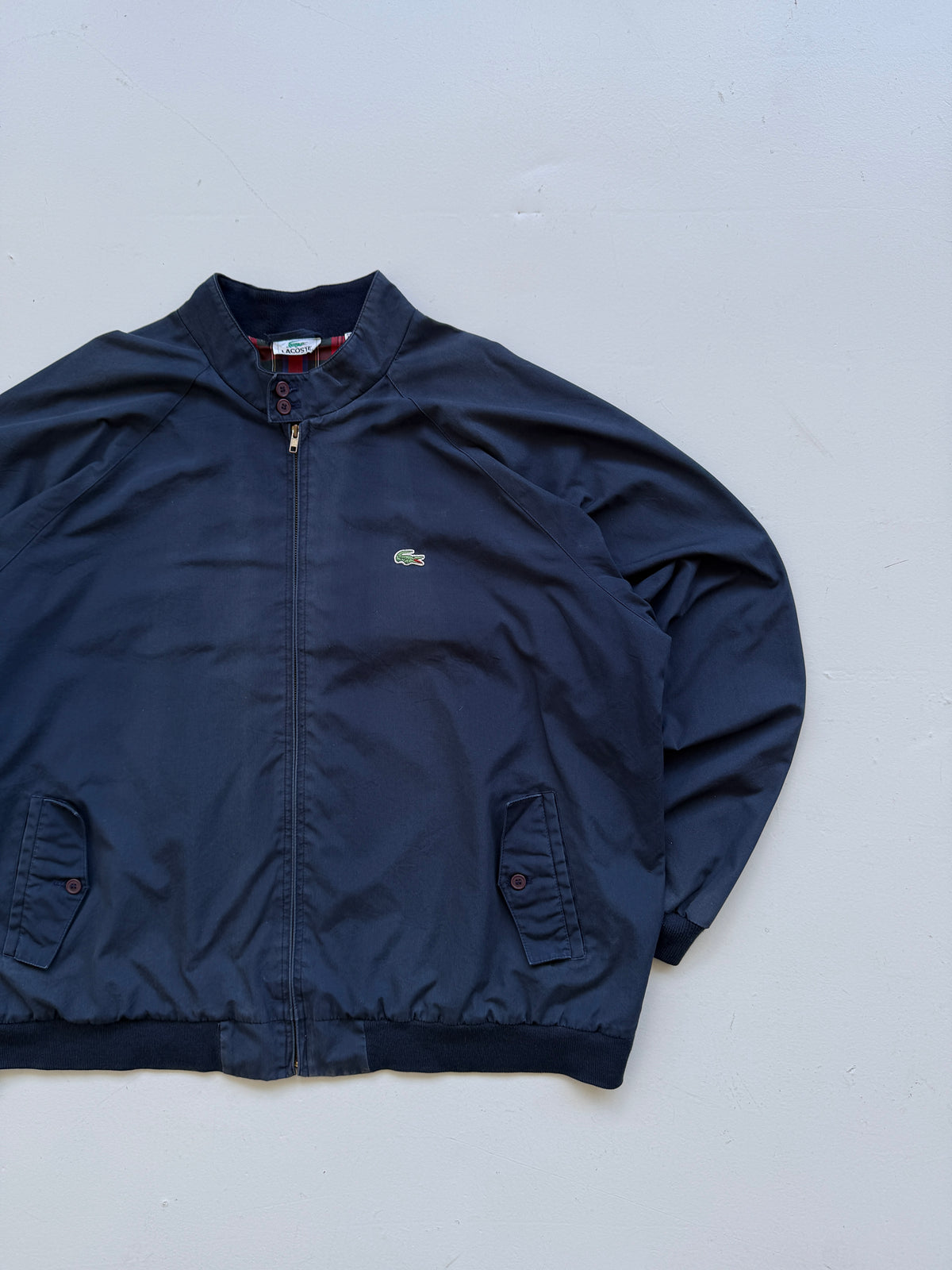 Lacoste Navy Harrington Vintage Jacket Made in Sri Lanka - XXL