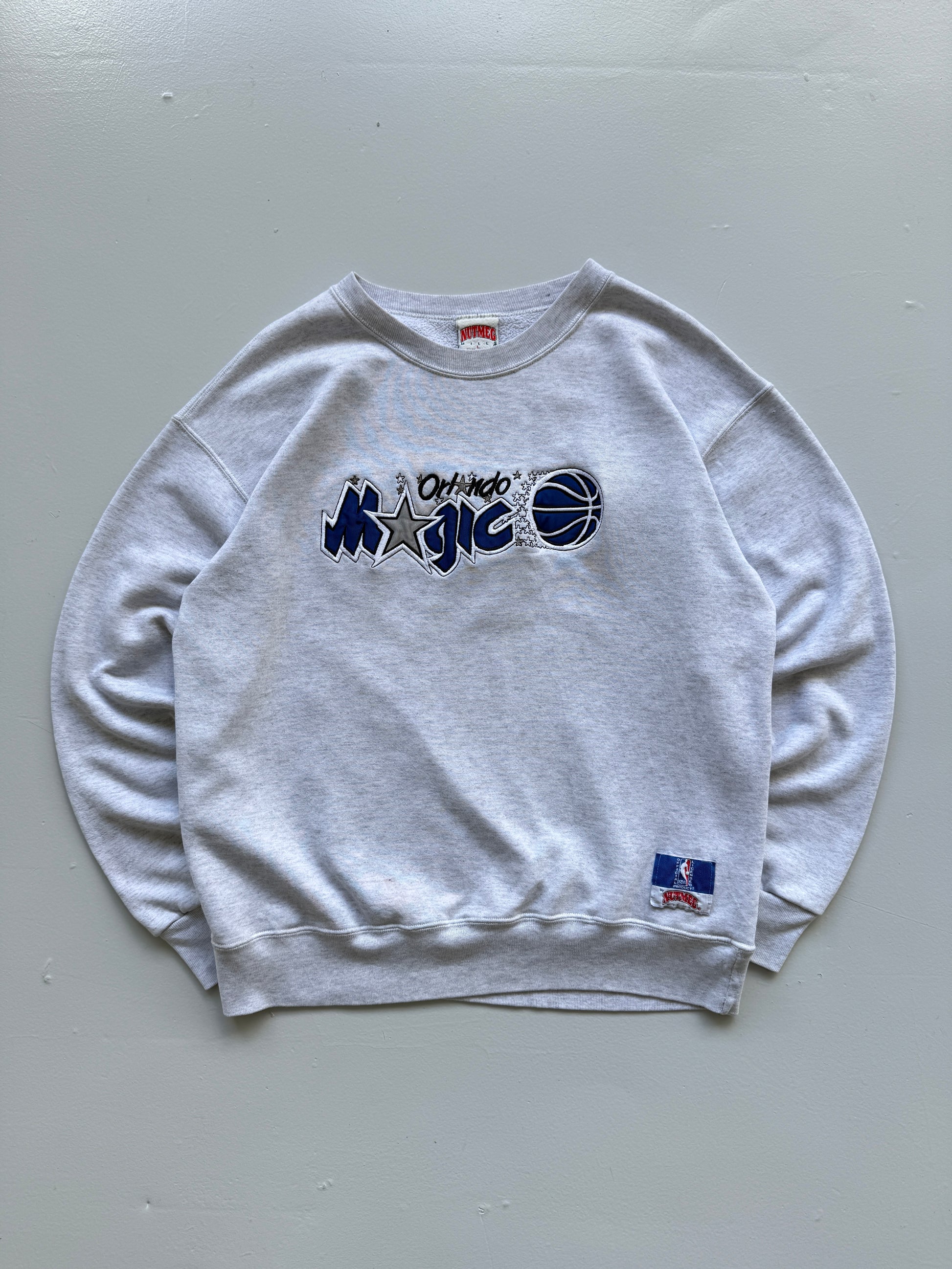 Grey Orlando Magic 90's Vintage Nutmeg Mills NBA Graphic Sweatshirt - Large