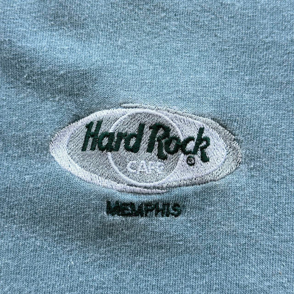 Pale Blue Over-dyed Hard Rock Memphis Vintage 90’s T-shirt - Large