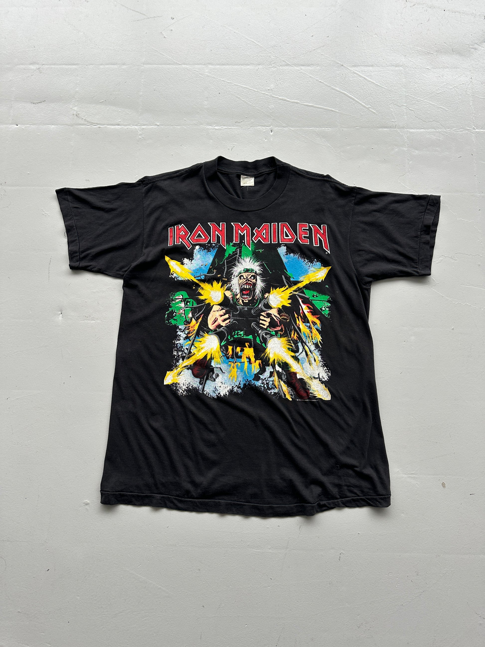 Rare Black Iron Maiden 90's No Prayer on the Road Tour Band T-Shirt - Large