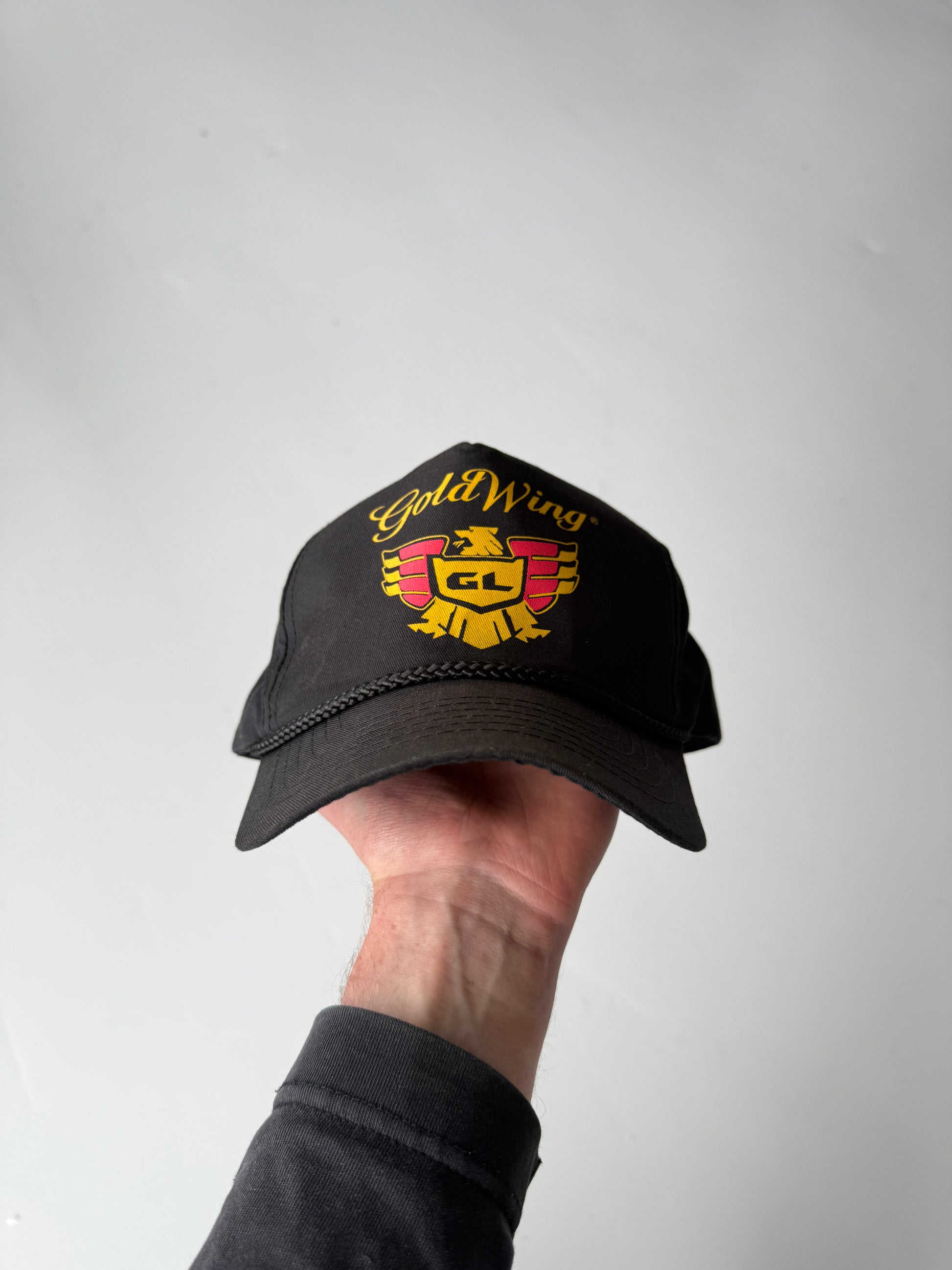Black Gold Wing Motorcycles Vintage Cotton SnapBack Trucker Cap