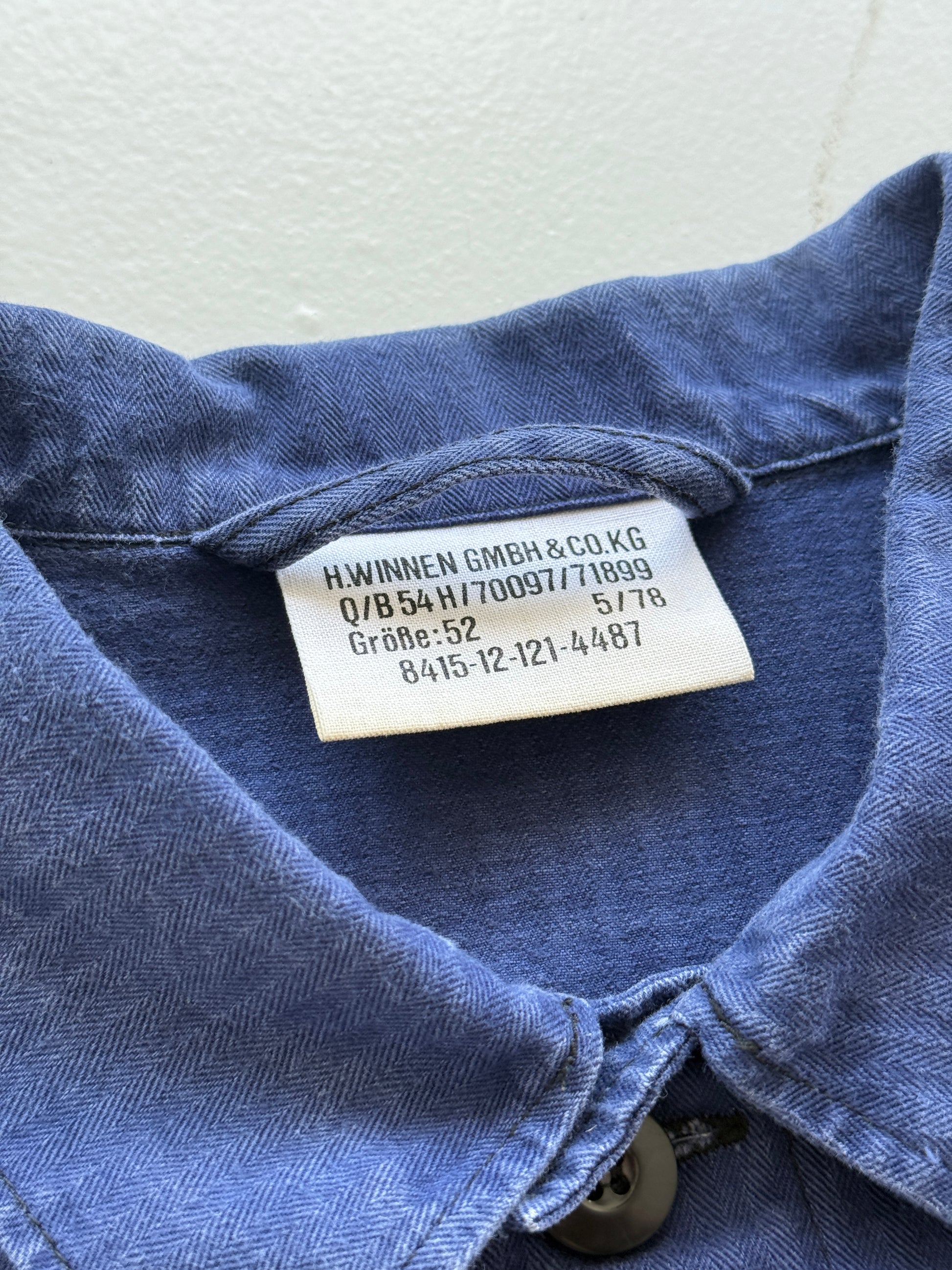 Blue Herringbone Vintage Workwear Chore Jacket CH365 - Medium