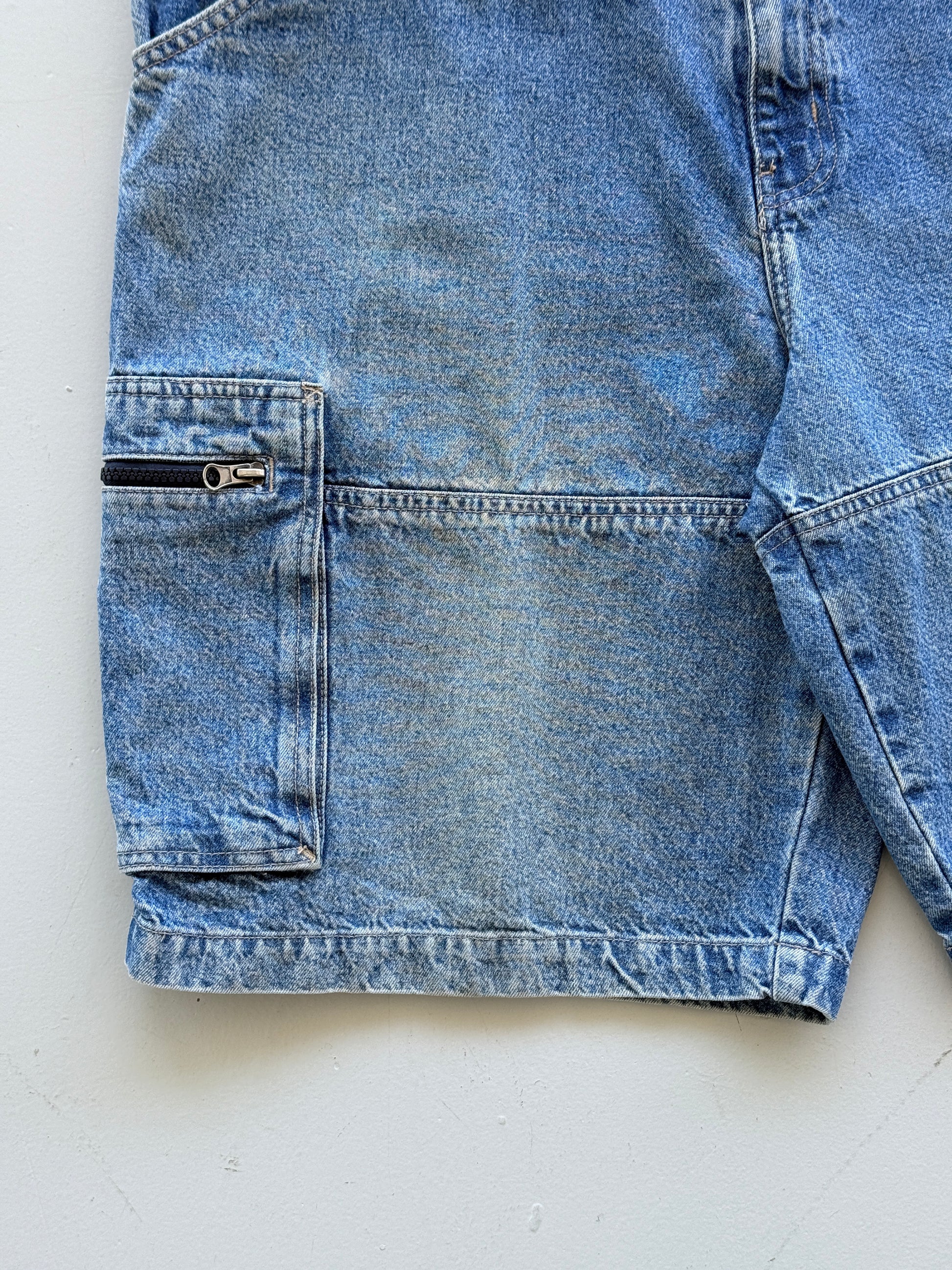 Blue Faded Glory 00's Vintage Y2K Baggy Hip Hop Cargo Shorts - W40 x L10.5
