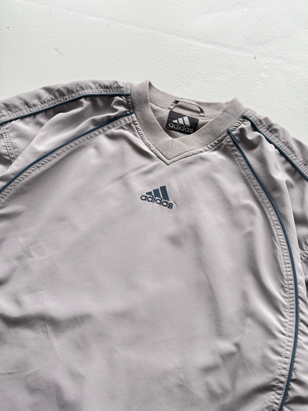 Adidas Grey Y2K Vintage Training Pullover Sweatshirt - Medium