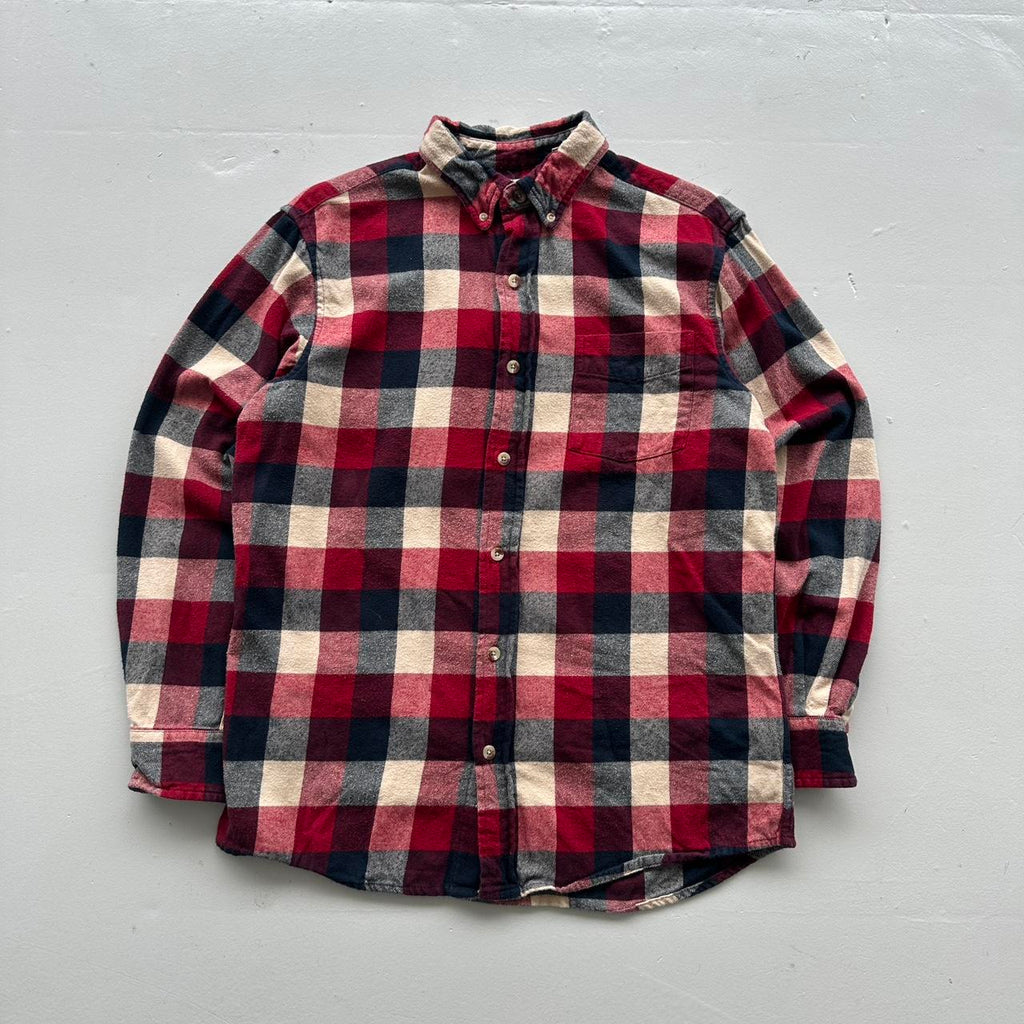 Red Navy Buffalo Checkered Red Head Co 90s Vintage Long sleeve - Medium