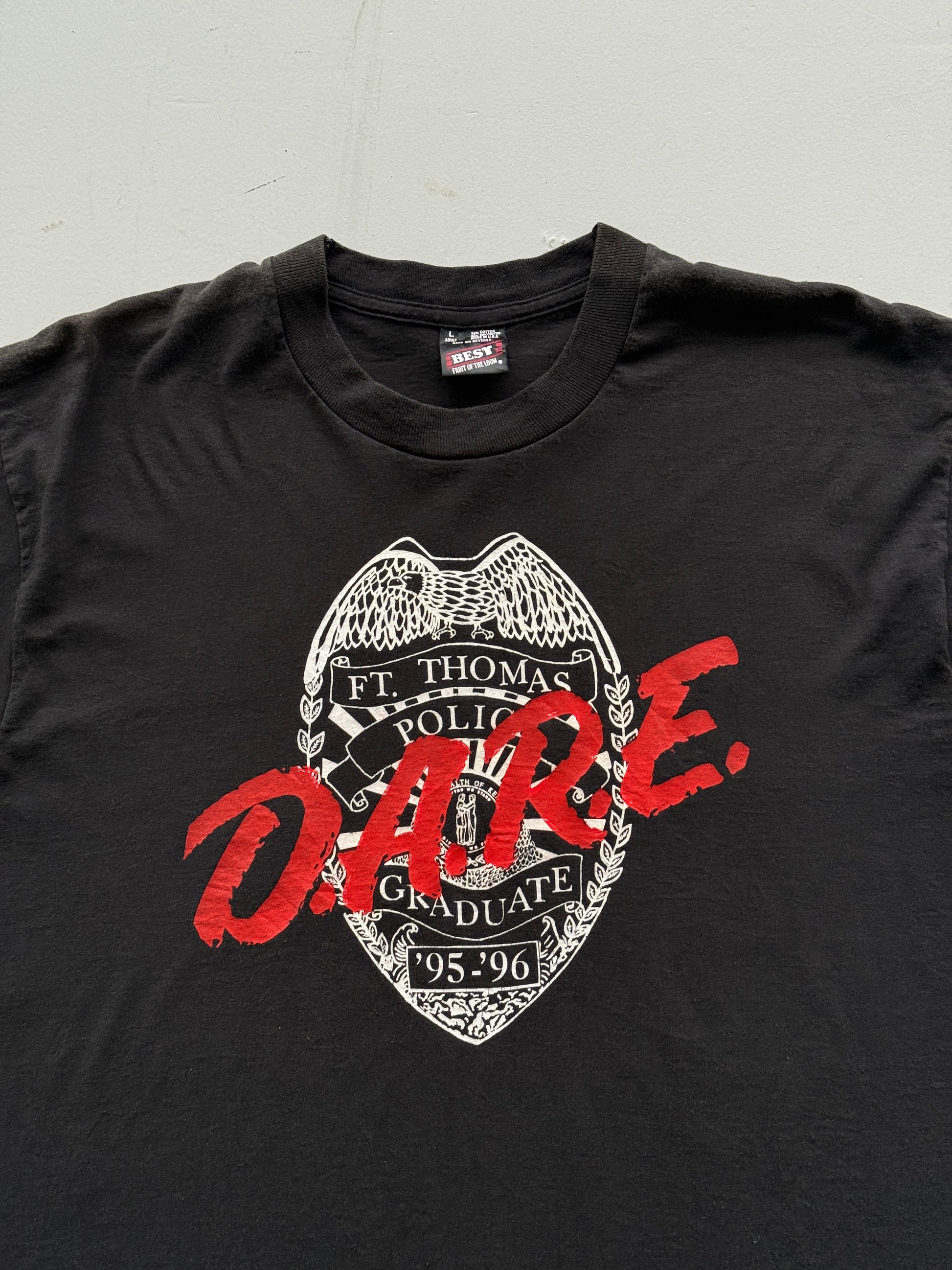 Black Dare 90's Vintage Graphic Single Stitch T-Shirt - Medium
