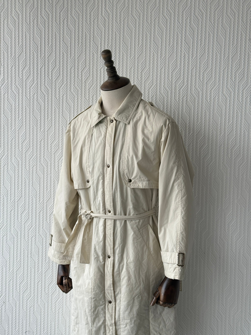 Cream Adidas 80's Vintage Full Body Length Puffer Jacket - UK14