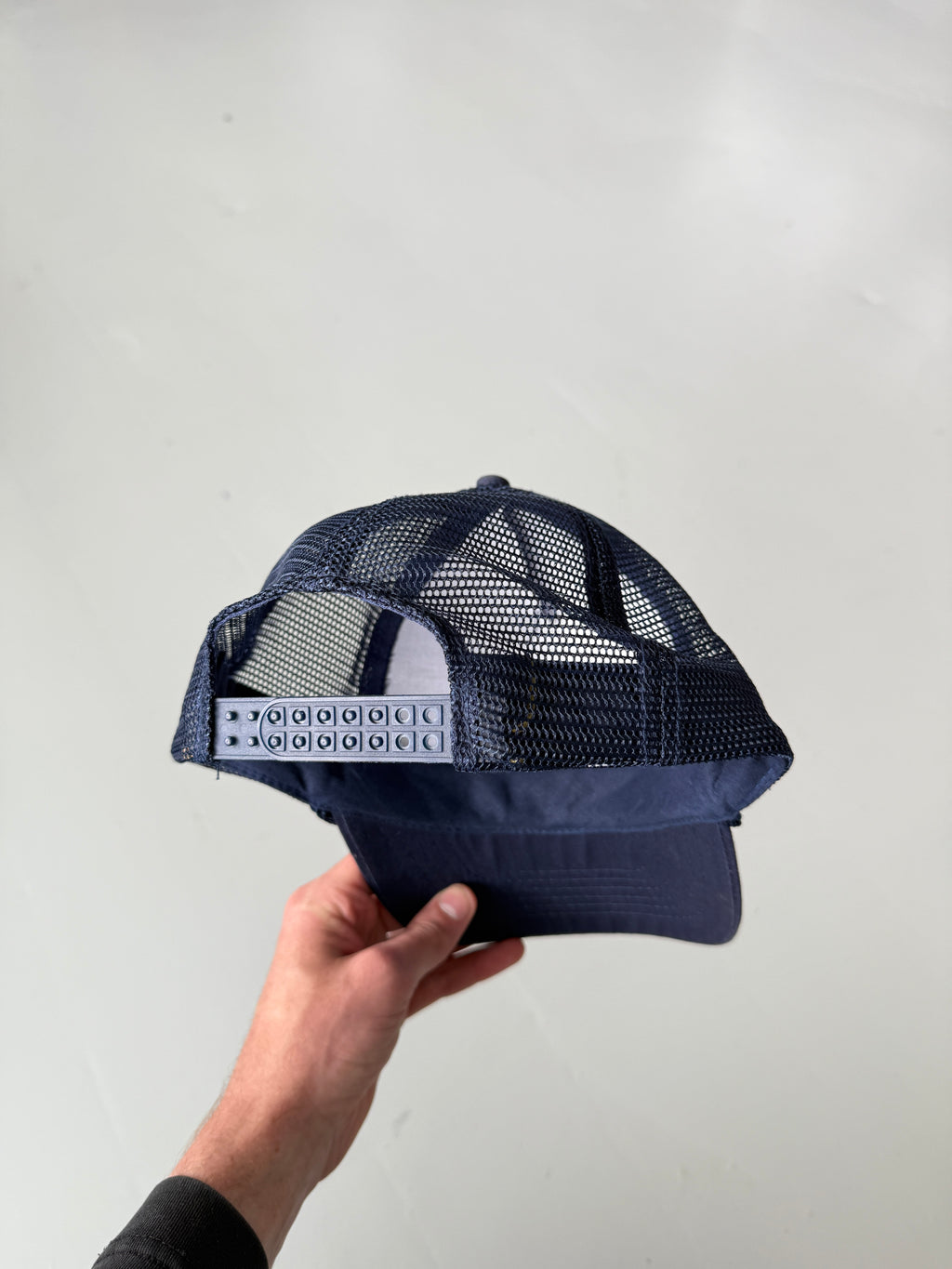 Navy Blue Eagle Oil Vintage Canvas and Mesh SnapBack Trucker Cap