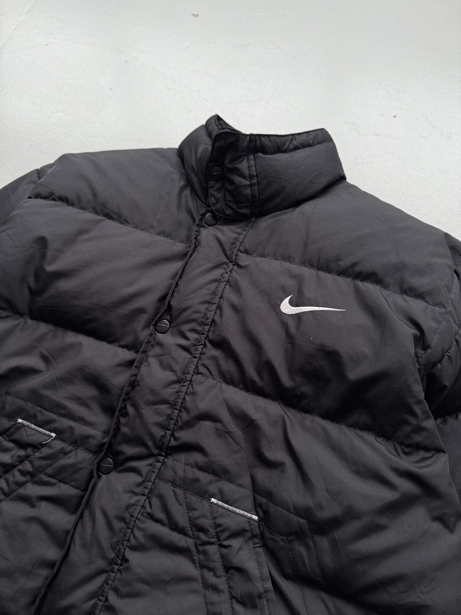 Black Nike  90's Vintage Padded Puffer Jacket Big Swoosh - XS/Small