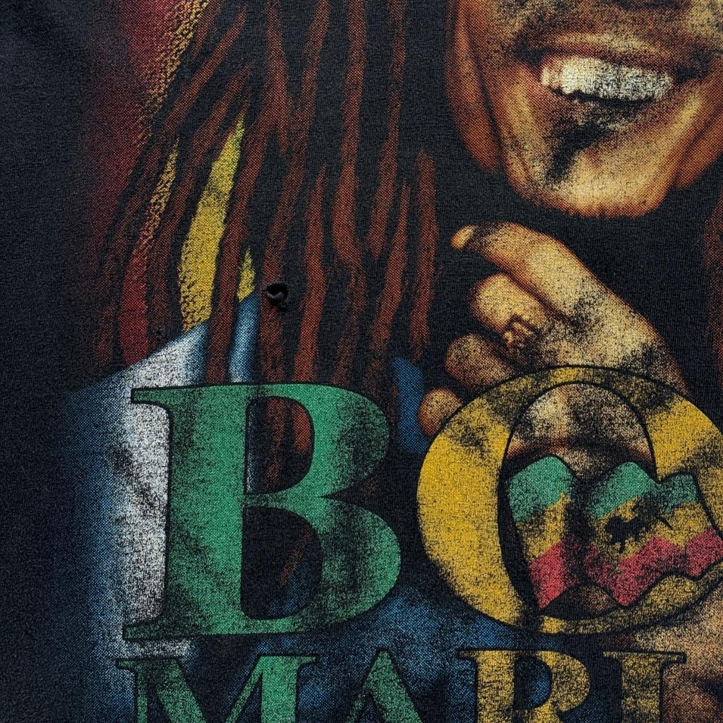 Black Bob Marley 90s Vintage Graphic T-Shirt - Medium
