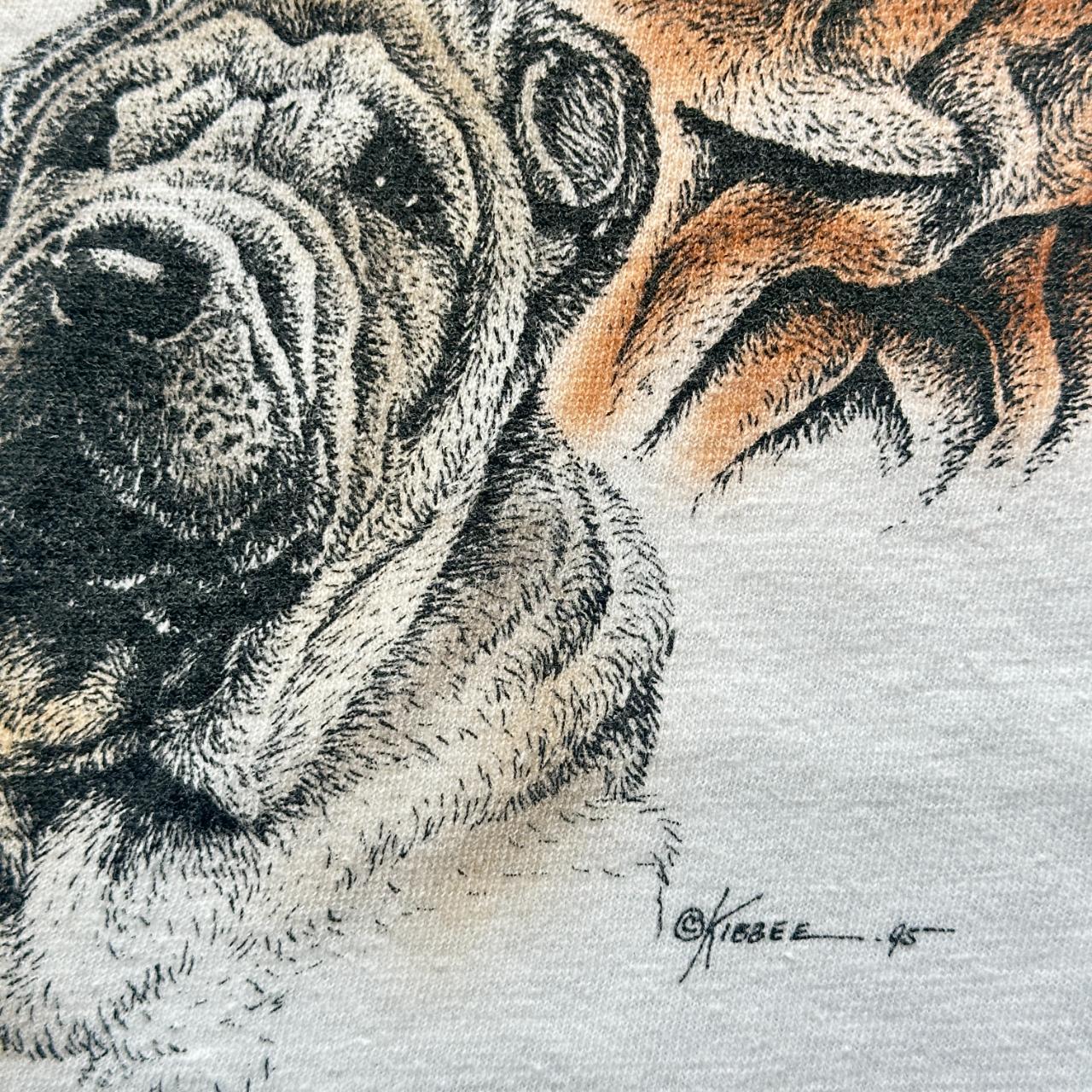 White Shar-pei Dogs Vintage 90's T-shirt - Large