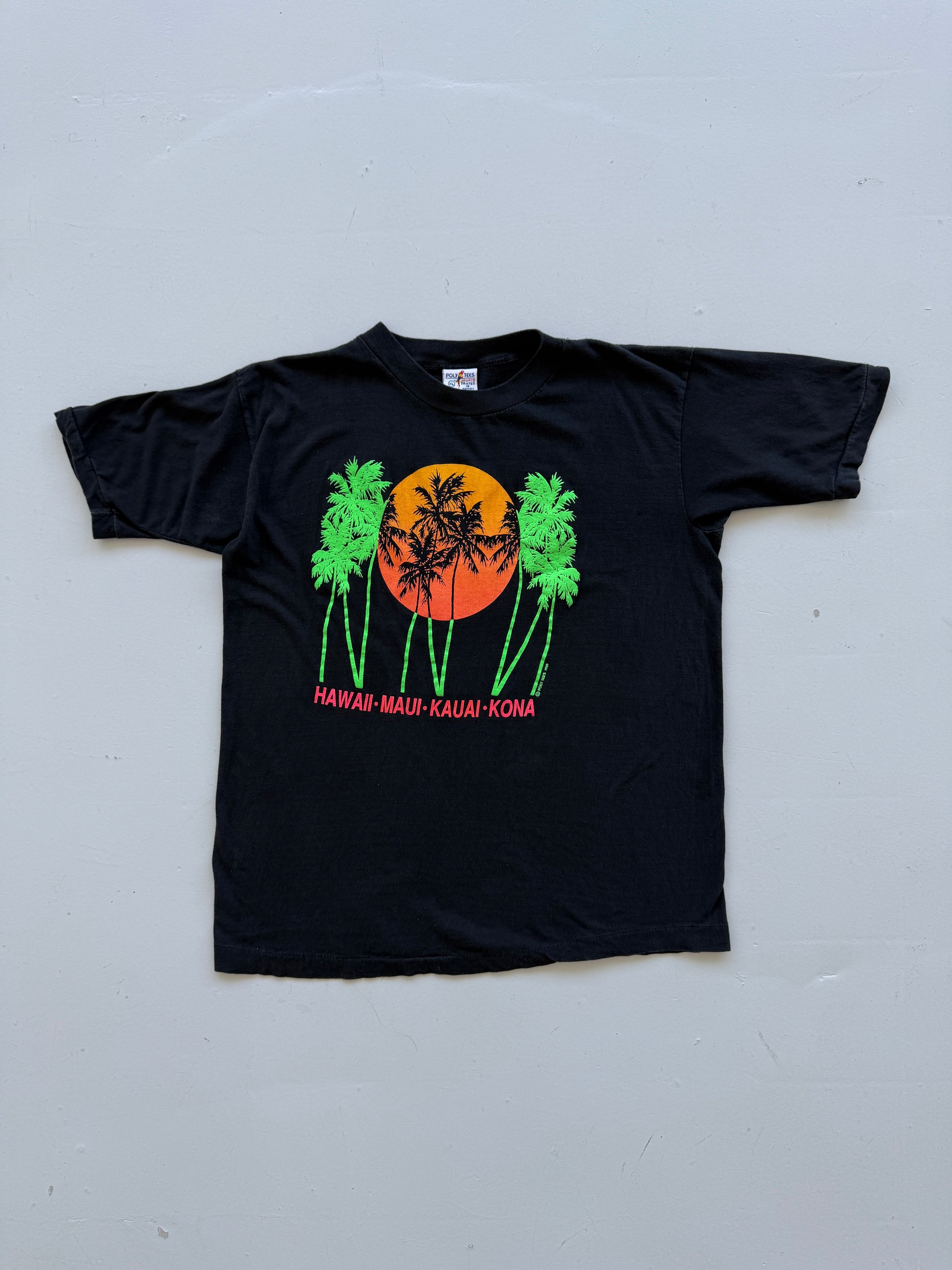 Black Hawaii 00's Vintage Tourist Graphic T-Shirt - Large